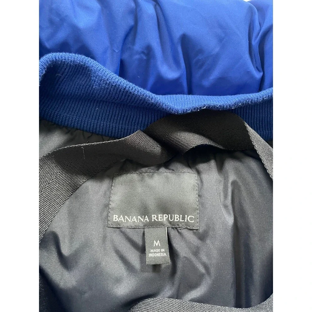 Banana Republic Puffer Jacket Mens Medium Blue‎ Down Water Resistant 461042 Gorp